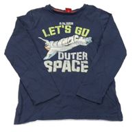 Tmavomodré triko s raketou a nápisy S. Oliver