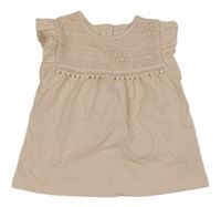 Pudrová melírovaná tunika s krajkou a volánky C&A