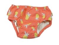 Lososové plenkové plavkové kalhotky s ananasy a volánkem LAESSIG