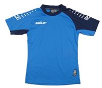 Modro-tmavomodré funkční sportovní tričko s logem saller