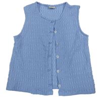 Modrá vzorovaná mačkaná crop letní halenka F&F