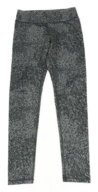 Šedo-tmavošedé vzorované sportovní legíny H&M