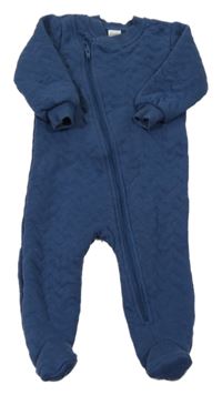 Tmavomodrá prošívaná tepláková teplá kombinéza pl. baby