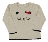 Světlebéžovo/melírovano-černý svetr s čumáčkem H&M