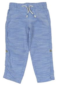 Modré melírované roll-up kalhoty H&M
