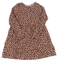 Starorůžové bavlněné šaty s leopardím vzorem H&M