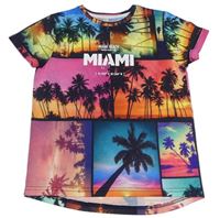 Barevné tričko s palmami a nápisem Primark