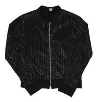 Černá třpytivá plisovaná propínací mikina zn. River Island