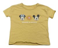Šafránové tričko s Minnie a Mickeym George