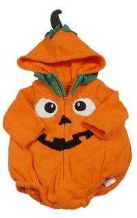 Kostým - Oranžové fleecové body s kapucí - dýně zn. Primark