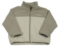 Šedo-světlešedá fleecová propínací mikina s výšivkou