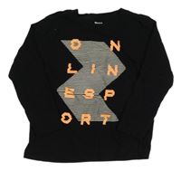 Černé triko s potiskem a nápisem Zeeman