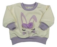 Krémová mikina s králíkem Shein