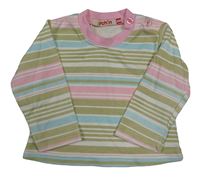 Béžovo-bílo-růžové pruhované triko