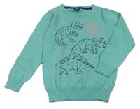 Tyrkysový svetr s dinosaury Kiki&Koko