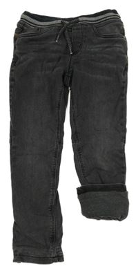 Tmavošedé podšité rifle s úpletovým pasem C&A