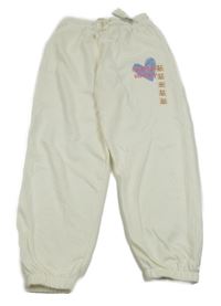 Nové - Smetanové tepláky se srdcem s nápisem