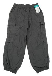 Nové - Tmavošedé plátěné cargo cuff kalhoty Matalan