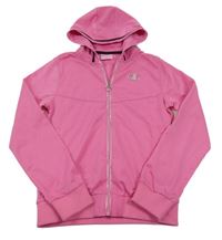 Tmavorůžová sportovní propínací mikina s logem a kapucí Champion