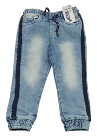 Nové - Modré teplákové cuff rifle s pruhem Lupilu