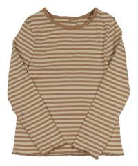 Hnědo-béžové pruhované žebrované triko George