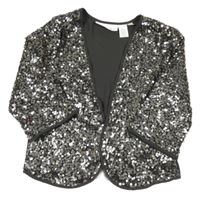 Tmavošedo-stříbrné bolerko s flitry H&M