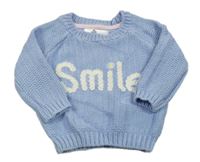 Světlemodrý svetr s nápisem M&S