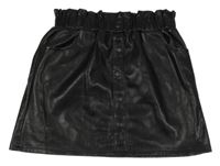 Černá koženková paper bag sukně Dunnes