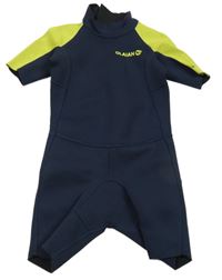 Tmavomodro-limetkový neopren Olaian