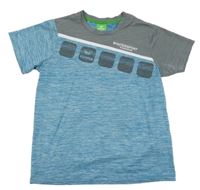 Modro-šedá melírovaná sportovní tričko s potiskem Erima