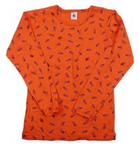 Červené triko s roboty Petit Bateau