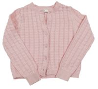 Růžový perforovaný propínací svetr M&S