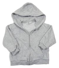 Šedá melírovaná propínací mikina s kapucí H&M