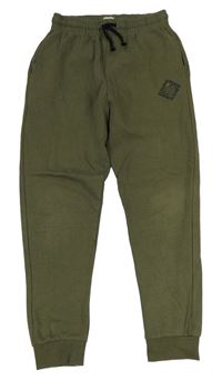 Khaki tepláky s nápisem F&F
