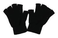 Černé pletené bezprstové rukavice 