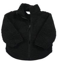 Černá huňatá podšitá bunda s límečkem H&M