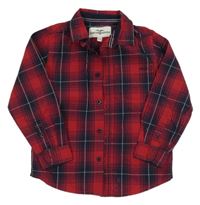 Červeno-tmavomodrá kostkovaná košile 