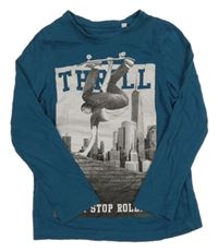 Petrolejové triko s potiskem C&A