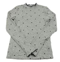 Šedé pletené puntíkaté triko F&F