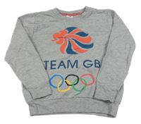 Šedá melírovaná mikina s potiskem 