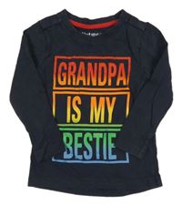 Tmavomodré triko s barevným nápisem Nutmeg