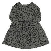 Šedo-černé leopardí šaty F&F