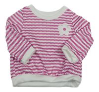 Růžovo-bílá pruhovaná mikina shein