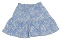 Modro-bílá květovaná lehká sukně C&A