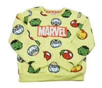 Neonově žlutá vzorovaná mikina s Marvel Primark