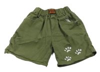 Khaki lehké kraťasy s tlapkami 