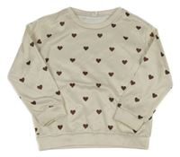 Smetanová mikina se srdíčky shein