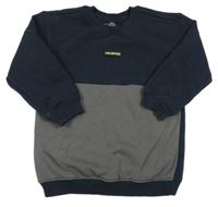 Tmavomodro-šedá žebrovaná mikina s nášivkou Matalan