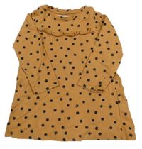 Okrové puntíkaté teplákové šaty sinsay