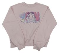 Světlerůžová crop mikina s potiskem H&M